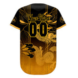 Custom Black Yellow Baseball Jersey Personalized Gradient Team Uniforms Shirt with Name Number