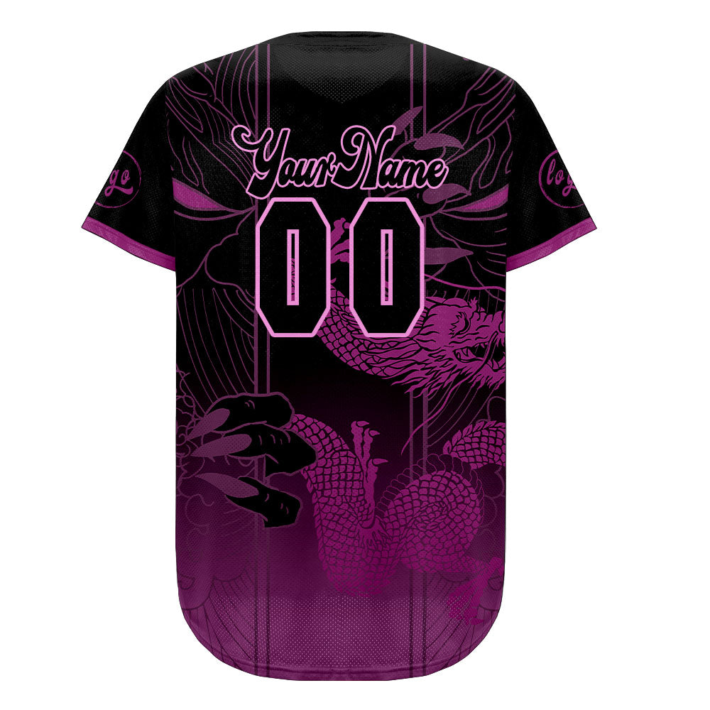 Custom Purple Black Baseball Jersey Personalized Gradient Team Uniforms Shirt with Name Number