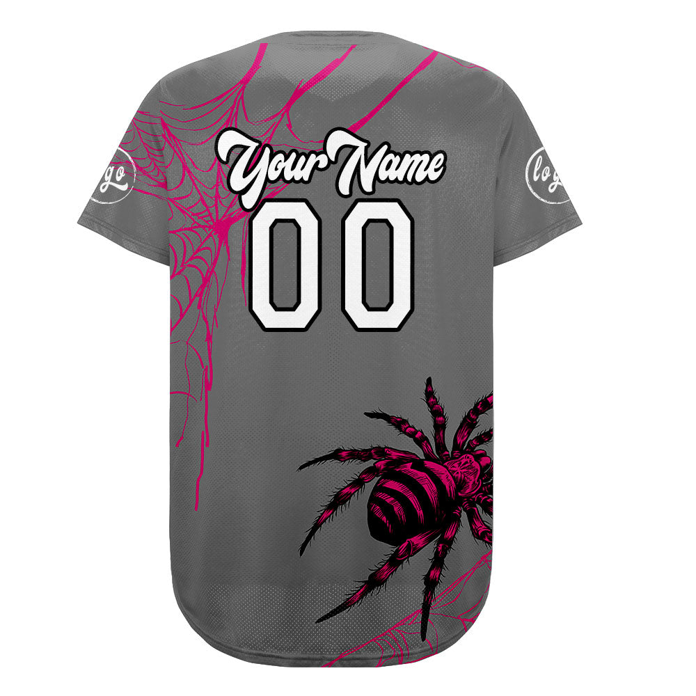 Custom Grey Pink Baseball Jersey Personalized Gradient Team Uniforms Shirt with Name Number