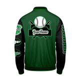 Custom Green Black Letterman Varsity Jacket Personalized Embroidery Printing