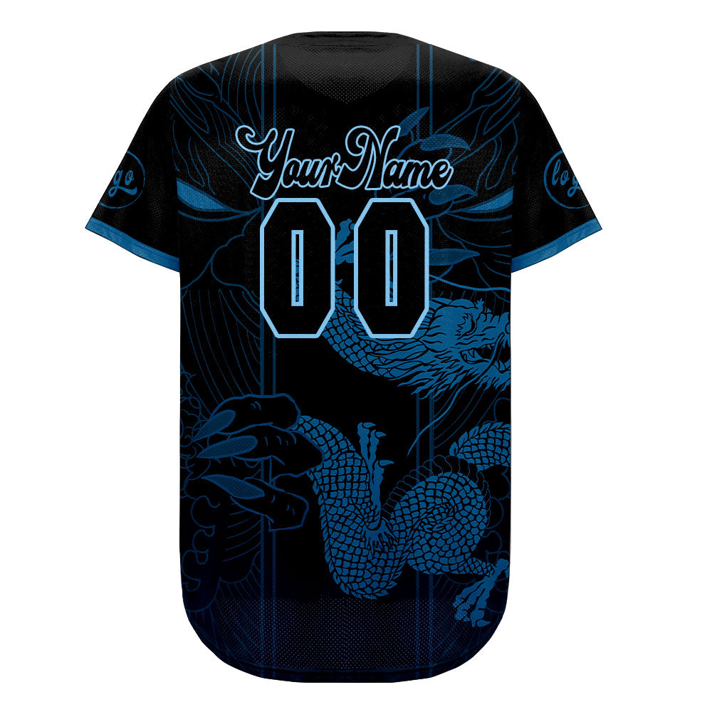 Custom Blue Black Baseball Jersey Personalized Gradient Team Uniforms Shirt with Name Number