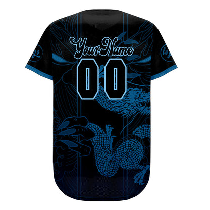 Custom Blue Black Baseball Jersey Personalized Gradient Team Uniforms Shirt with Name Number