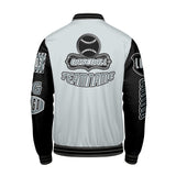 Custom Grey Black Letterman Varsity Jacket Personalized Embroidery Printing