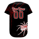Custom Black Red Baseball Jersey Personalized Gradient Team Uniforms Shirt with Name Number