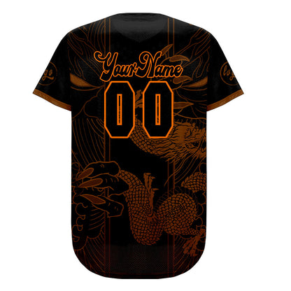Custom Brown Black Baseball Jersey Personalized Gradient Team Uniforms Shirt with Name Number