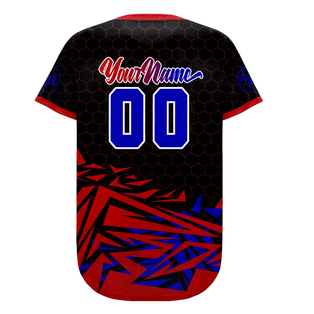 Custom Red Blue Baseball Jersey Personalized Gradient Team Uniforms Shirt with Name Number