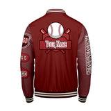 Custom Red Letterman Varsity Jacket Personalized Embroidery Printing