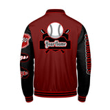 Custom Red Black Letterman Varsity Jacket Personalized Embroidery Printing
