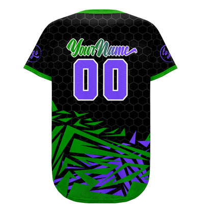 Custom Black Green Baseball Jersey Personalized Gradient Team Uniforms Shirt with Name Number