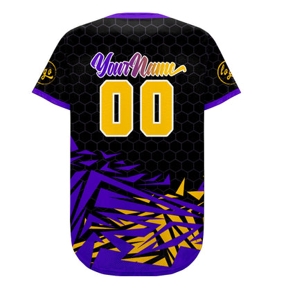 Custom Black Purple Baseball Jersey Personalized Gradient Team Uniforms Shirt with Name Number