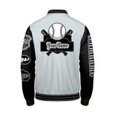 Custom Grey Black Letterman Varsity Jacket Personalized Embroidery Printing