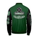 Custom Green Black Letterman Varsity Jacket Personalized Embroidery Printing