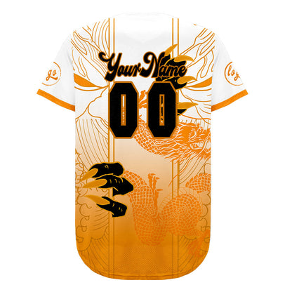 Custom Orange White Baseball Jersey Personalized Gradient Team Uniforms Shirt with Name Number