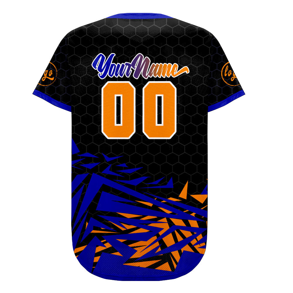Custom Black Blue Baseball Jersey Personalized Gradient Team Uniforms Shirt with Name Number