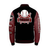 Custom Black Red Letterman Varsity Jacket Personalized Embroidery Printing