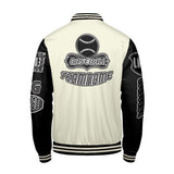 Custom Black White Letterman Varsity Jacket Personalized Embroidery Printing