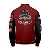 Custom Red Black Letterman Varsity Jacket Personalized Embroidery Printing