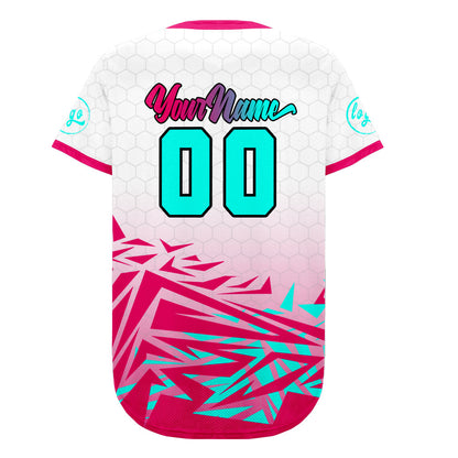Custom Pink Cyan Baseball Jersey Personalized Gradient Team Uniforms Shirt with Name Number