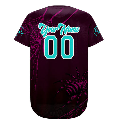 Custom Purple Cyan  Baseball Jersey Personalized Gradient Team Uniforms Shirt with Name Number