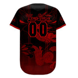 Custom Red Black Baseball Jersey Personalized Gradient Team Uniforms Shirt with Name Number