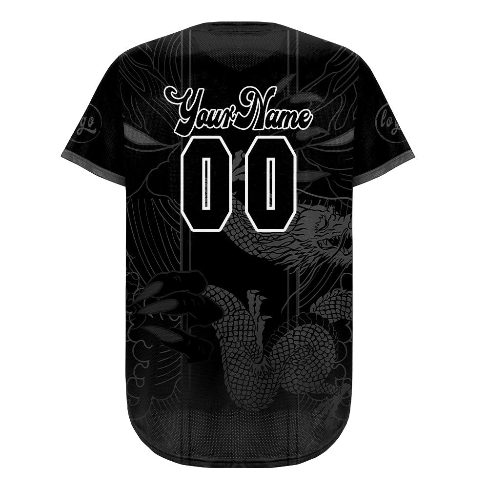 Custom Black Grey Baseball Jersey Personalized Gradient Team Uniforms Shirt with Name Number