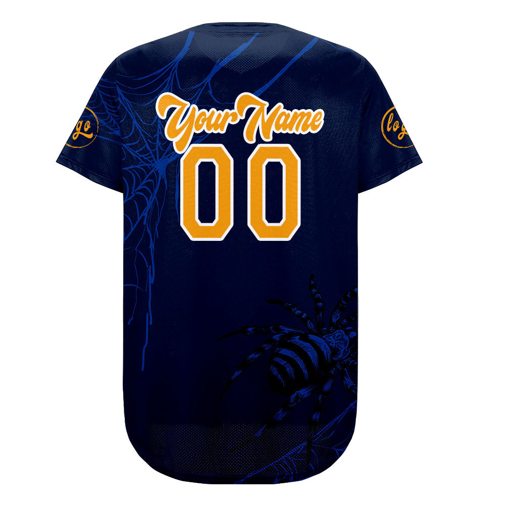 Custom Blue Orange Baseball Jersey Personalized Gradient Team Uniforms Shirt with Name Number