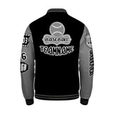 Custom Black Grey Letterman Varsity Jacket Personalized Embroidery Printing