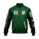 Custom Green Black Letterman Varsity Jacket Personalized Embroidery Printing