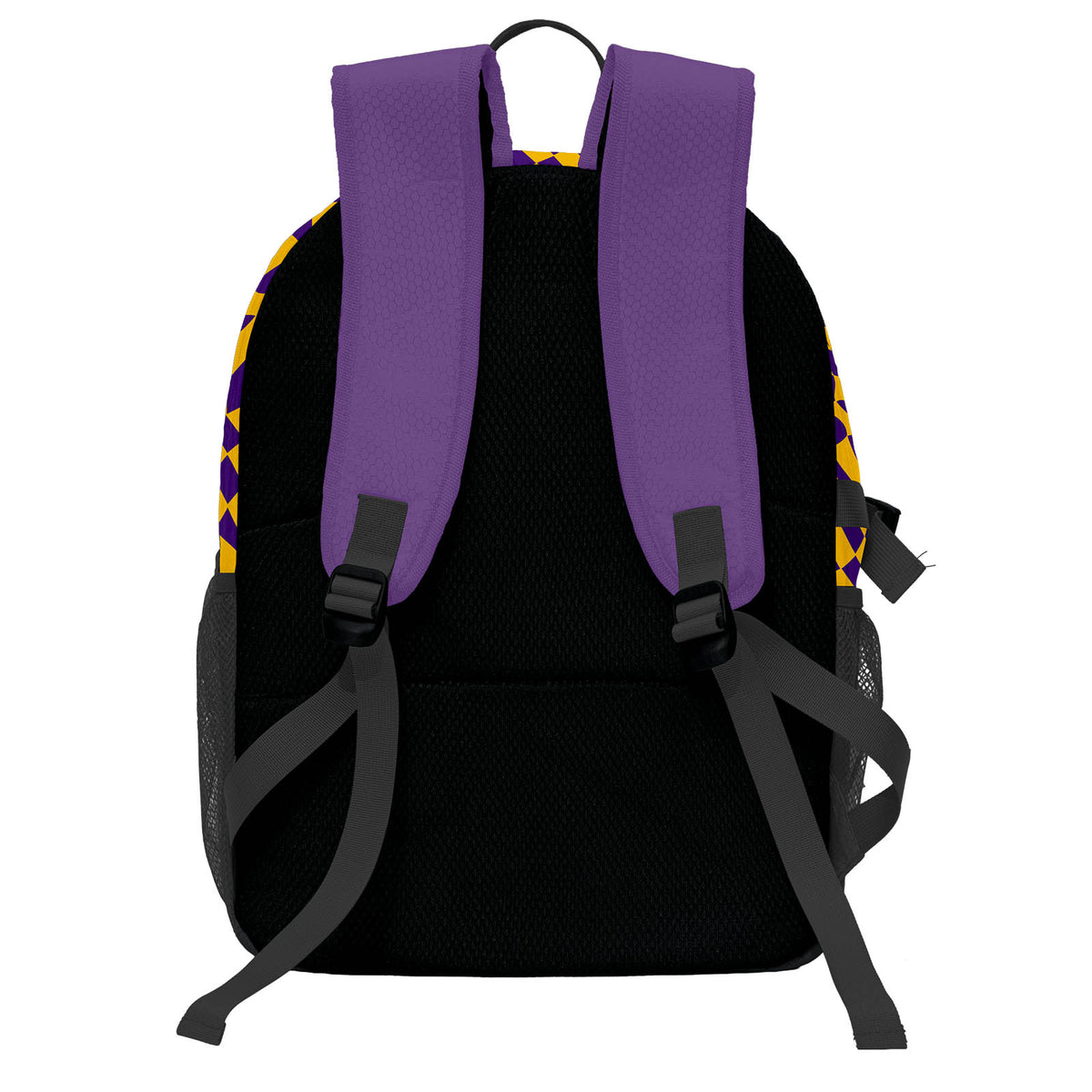 Custom Purple Bright Yellow Basketball Soccer Backpack Personalized Player Names Numbers Team Logo #BB-0919-0031