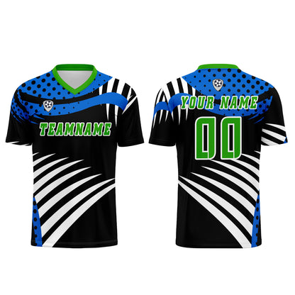 Custom Blue Green Uniform Jersey Kids Adults Personalized Set Jersey Shirt