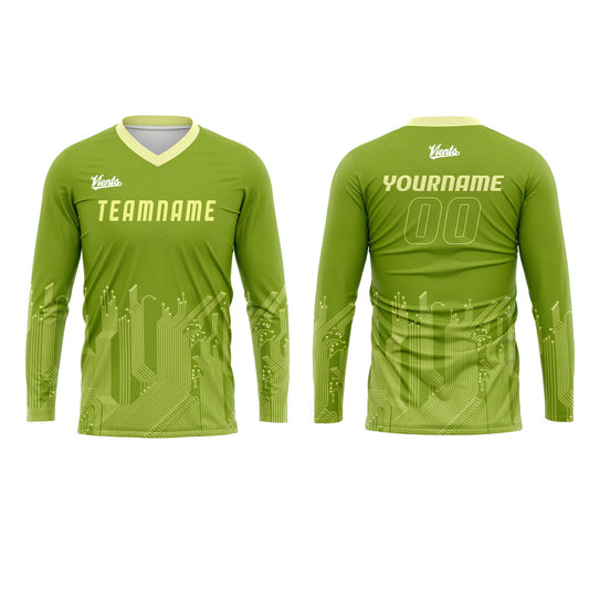 Custom Green White Basketball Soccer Football Shooting Long T-Shirt for Adults and Kids