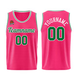 Custom Pink-Green Basketball Jersey for Men Women Adult Youth Stitched Name Number Logo