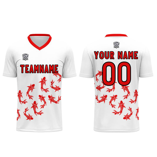 Custom White Soccer Uniform Jersey Kids Adults Personalized Set Jersey Shirt