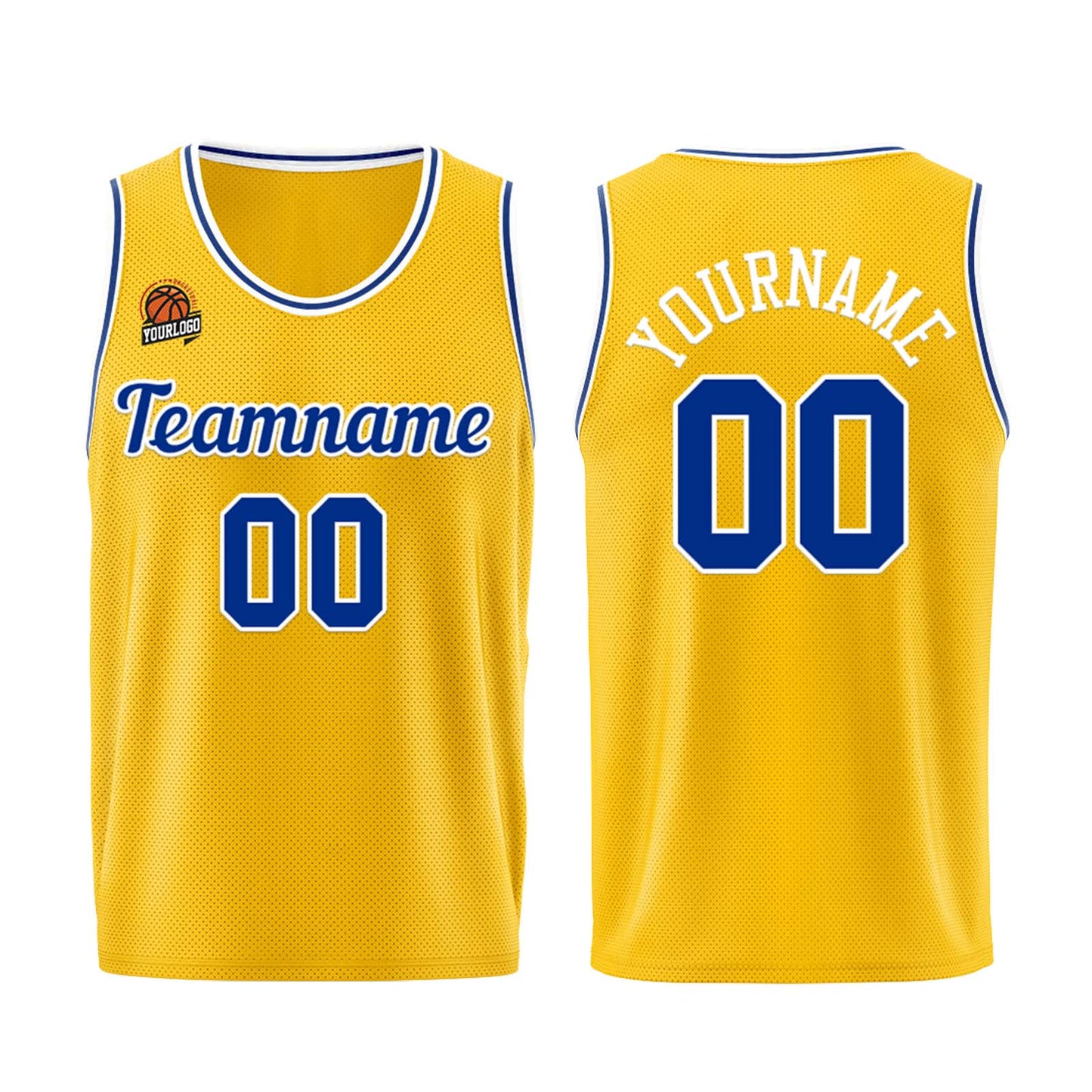 Custom Yellow Royal Basketball Jersey for Men Women Adult Youth Stitched Name Number Logo