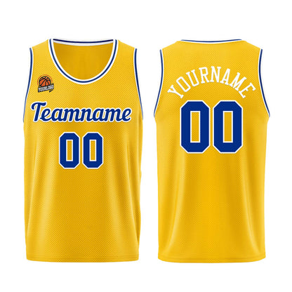 Custom Yellow Royal Basketball Jersey for Men Women Adult Youth Stitched Name Number Logo