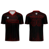Custom Black Red Soccer Uniform Jersey Kids Adults Personalized Set Jersey Shirt