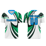 Custom White Green Uniform Jersey Kids Adults Personalized Set Jersey Shirt