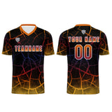 Custom Black Orange Soccer Uniform Jersey Kids Adults Personalized Set Jersey Shirt