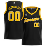 Custom Black Yellow Basketball Jersey for Men Women Adult Youth Stitched Name Number Logo