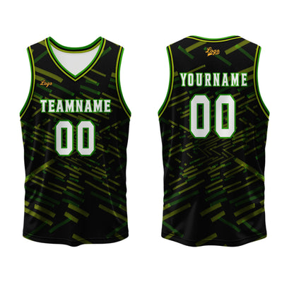 Custom Black Yellow Green Basketball Jersey Uniform Suit Printed Your Logo Name Number