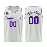 Custom Gray-Purple Basketball Jersey for Men Women Adult Youth Stitched Name Number Logo