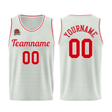 Custom Gray-Red Basketball Jersey for Men Women Adult Youth Stitched Name Number Logo