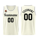Custom Cream-Black Basketball Jersey for Men Women Adult Youth Stitched Name Number Logo