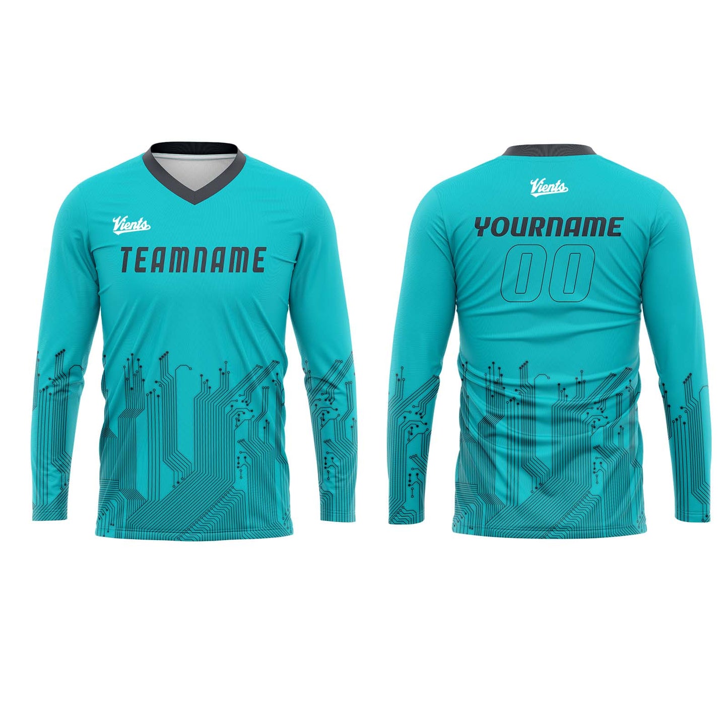 Custom Cyan Dark Gray Basketball Soccer Football Shooting Long T-Shirt for Adults and Kids