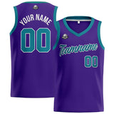 Custom Purple Teal Basketball Jersey for Men Women Adult Youth Stitched Name Number Logo
