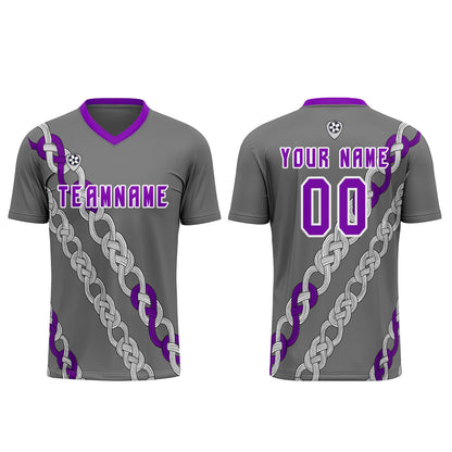 Custom Gray Violet Uniform Jersey Kids Adults Personalized Set Jersey Shirt