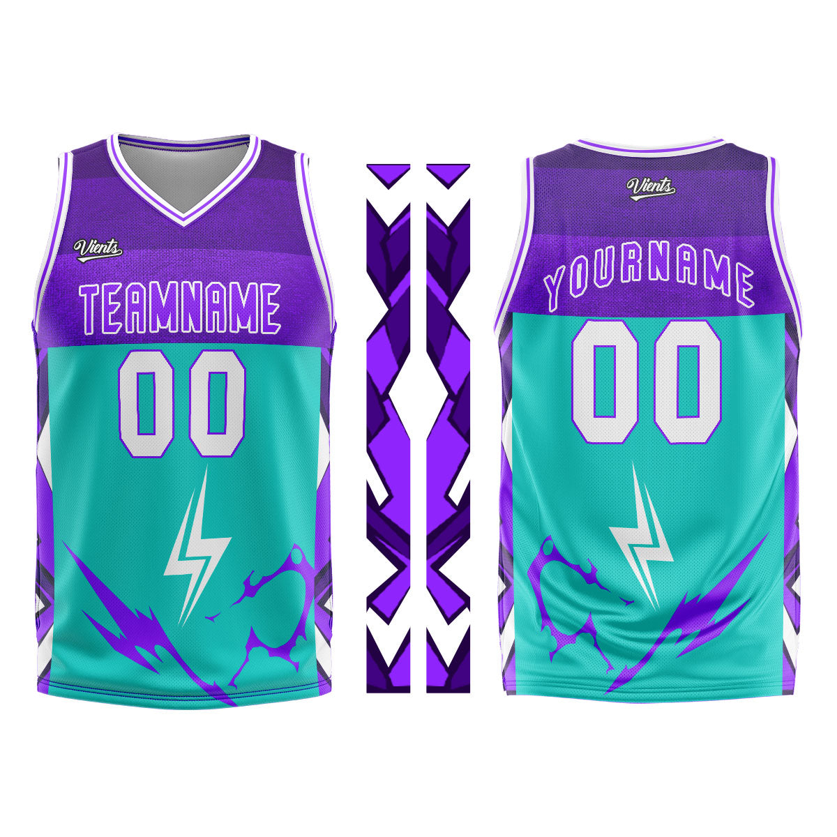 Custom Cyan Purple Basketball Jersey Uniform Suit Printed Your Logo Name Number