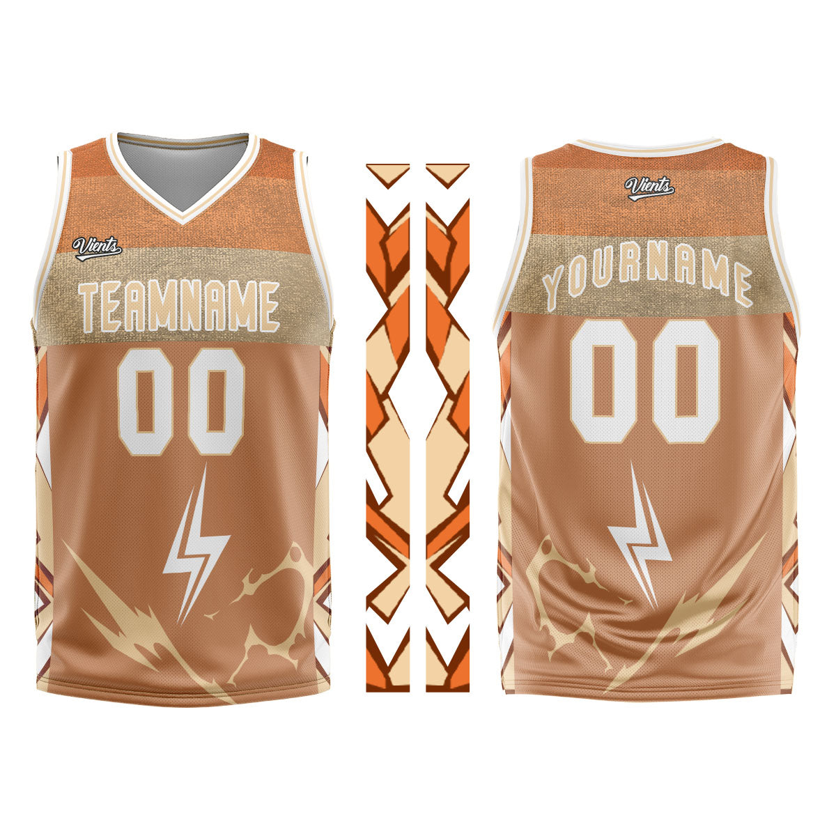 Custom Brown White Basketball Jersey Uniform Suit Printed Your Logo Name Number