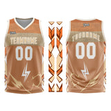 Custom Brown White Basketball Jersey Uniform Suit Printed Your Logo Name Number