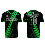 Custom Black Green Uniform Jersey Kids Adults Personalized Set Jersey Shirt
